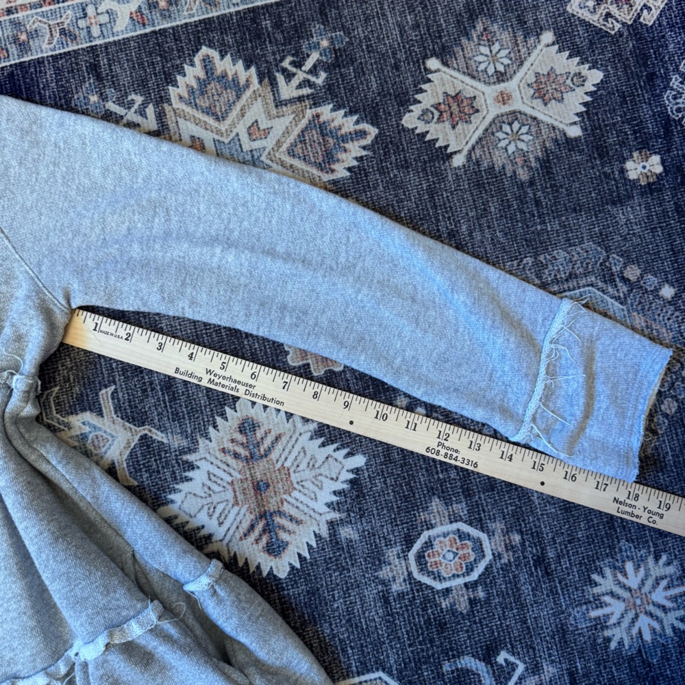 Free People Tiered Trapeze Zip-Up Hoodie Swearer Gray  Women’s Size Small - Picture 12 of 12